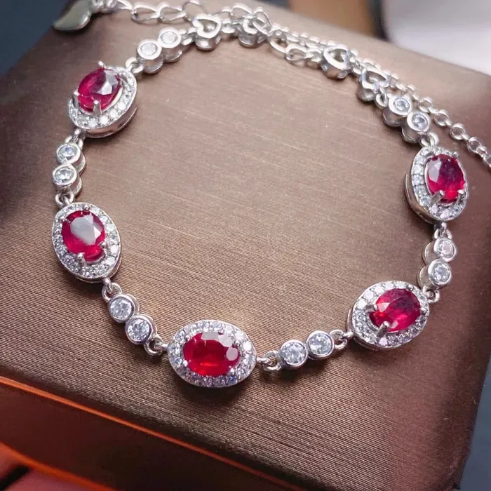 Metamorphidi Necklaces Deluxe Natural Pink Ruby Stone Necklace