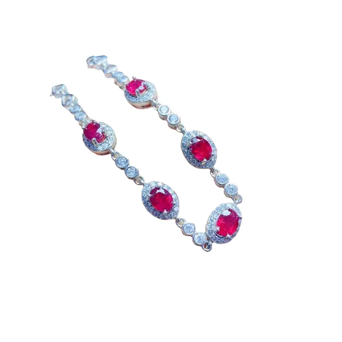 Metamorphidi Necklaces Deluxe Natural Pink Ruby Stone Necklace