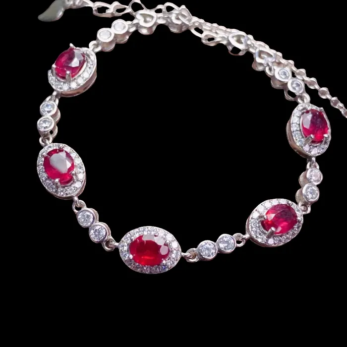 Metamorphidi Necklaces Deluxe Natural Pink Ruby Stone Necklace