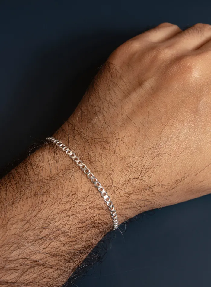 Minimalist 925 Sterling Silver Cuban Links Mens Bracelet WE ARE ALL SMITH Mens Jewelry Clothing Bracelets