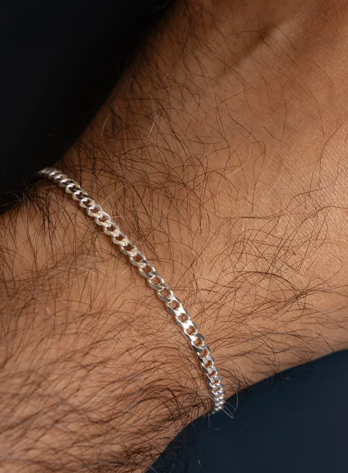 Minimalist 925 Sterling Silver Cuban Links Mens Bracelet WE ARE ALL SMITH Mens Jewelry Clothing Bracelets
