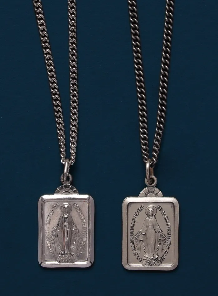 Miraculous Medal Rectangular Shape Pendant Necklace WE ARE ALL SMITH Necklaces Miraculous Medal Rectangular Shape Pendant Necklace WE ARE ALL SMITH Necklaces