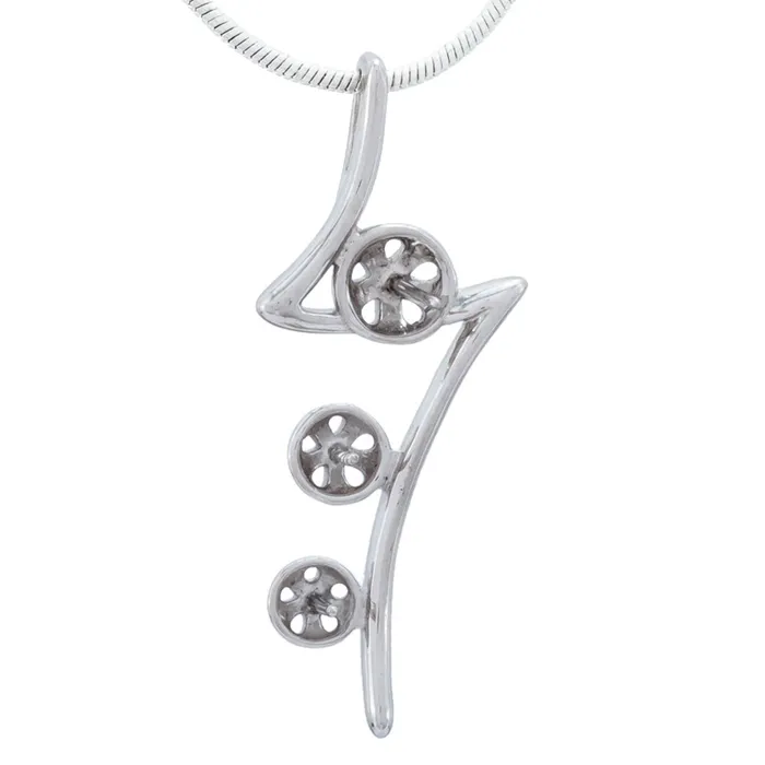 MPST039 DIY Mount Pendant 925 Sterling Silver Zig Zag 3 Pearl Mount Necklaces MPST039 DIY Mount Pendant 925 Sterling Silver Zig Zag 3 Pearl Mount Necklaces