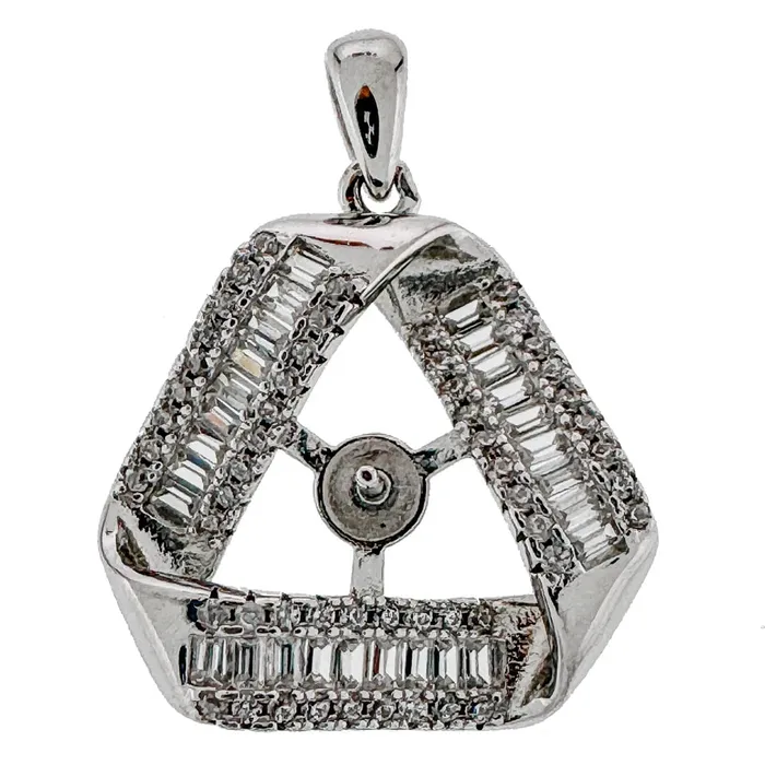 MPST091 Necklaces DIY Mount Pendant 925 Sterling Silver Triad Elegance Pendant MPST091 Necklaces DIY Mount Pendant 925 Sterling Silver Triad Elegance Pendant