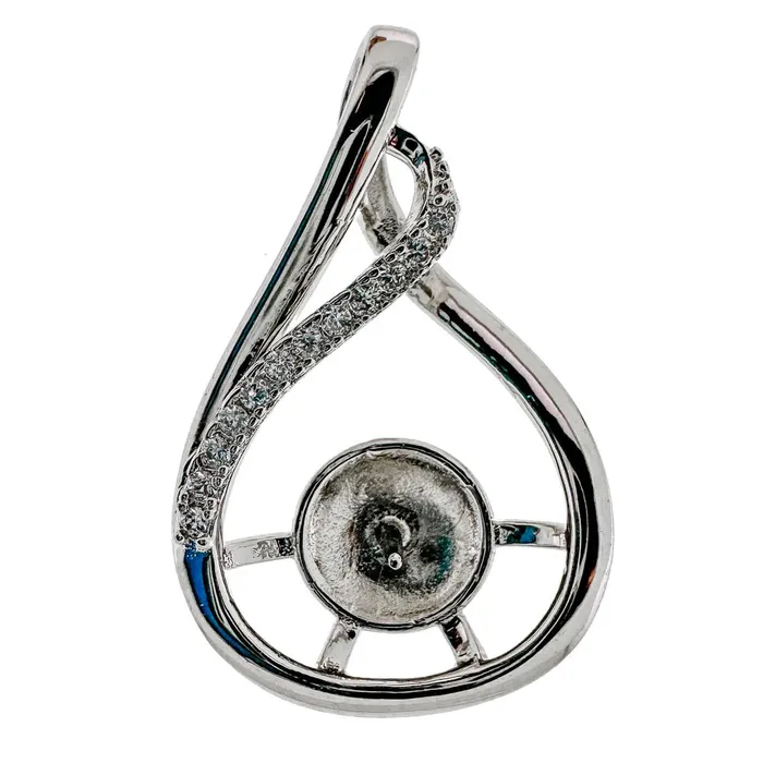 MPST102 Necklaces DIY Mount Pendant 925 Sterling Silver Swirl of Elegance Fits Edison MPST102 Necklaces DIY Mount Pendant 925 Sterling Silver Swirl of Elegance Fits Edison