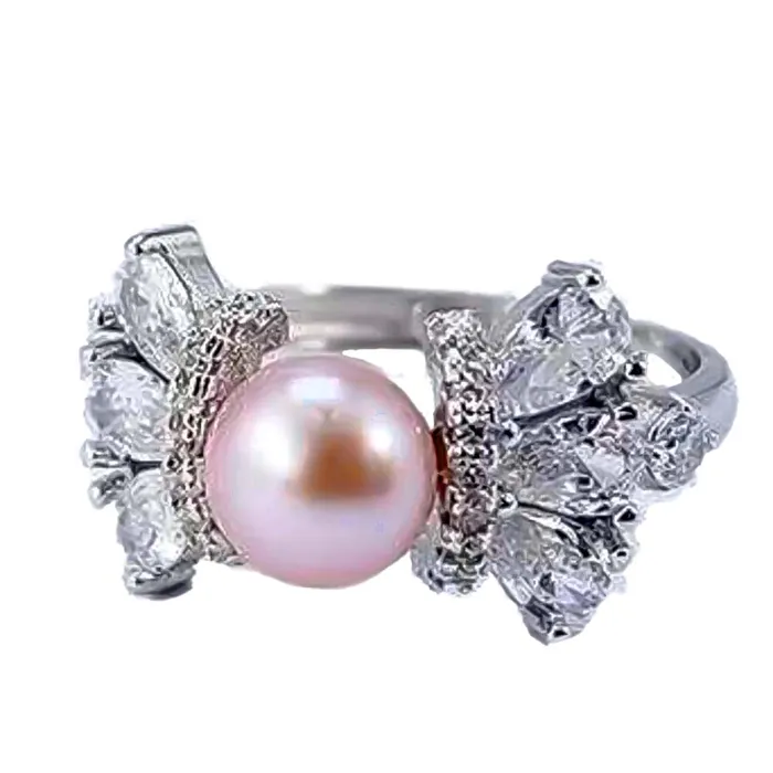 MRAST029 Rings DIY Mount Adjustable Ring 925 Sterling Silver Ornate Clear Zircon Crystals MRAST029 Rings DIY Mount Adjustable Ring 925 Sterling Silver Ornate Clear Zircon Crystals
