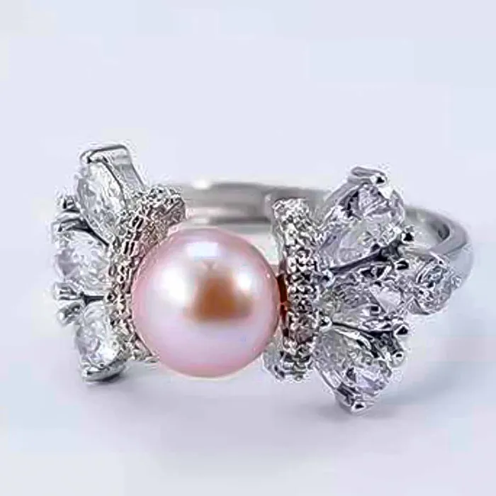 MRAST029 Rings DIY Mount Adjustable Ring 925 Sterling Silver Ornate Clear Zircon Crystals MRAST029 Rings DIY Mount Adjustable Ring 925 Sterling Silver Ornate Clear Zircon Crystals