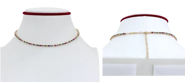 Multicolor Precious Stone Tennis Choker Millo Jewelry Necklaces