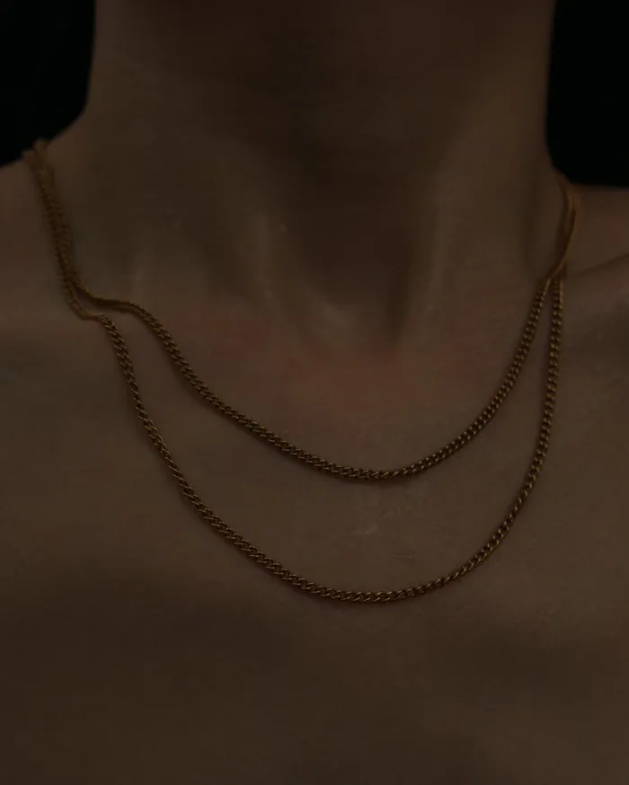 MYJN Necklaces Layered Curb Chain Necklace