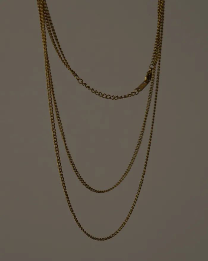 MYJN Necklaces Layered Curb Chain Necklace