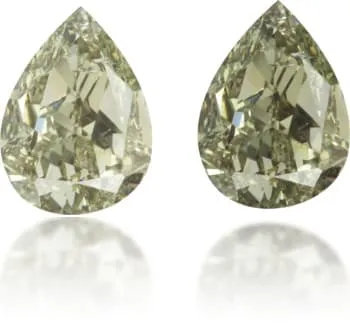 Natural Chameleon Diamond Pear Shape 074 ct Polished Langerman Diamonds Earrings Natural Chameleon Diamond Pear Shape 074 ct Polished Langerman Diamonds Earrings
