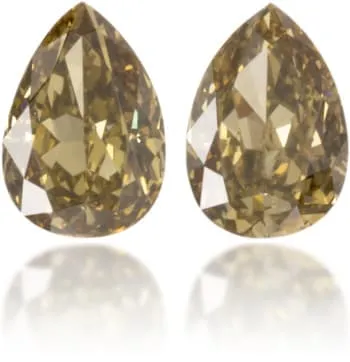 Natural Green Diamond Pear Shape 026 ct set Langerman Diamonds Earrings