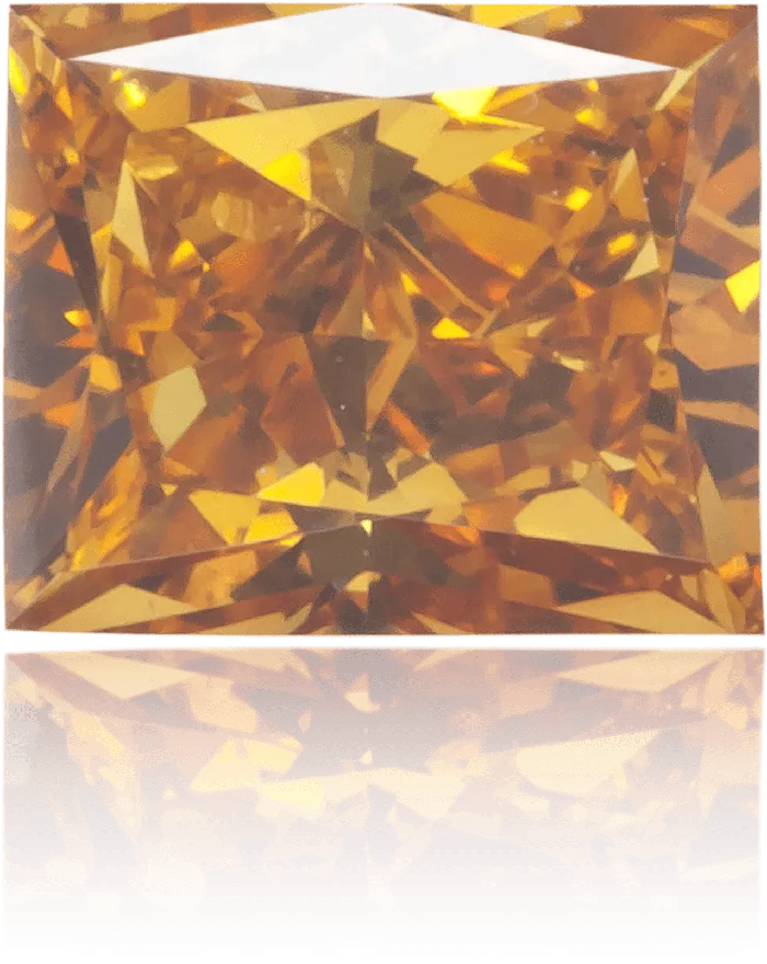 Natural Orange Diamond Rectangle 036 ct Polished Langerman Diamonds Earrings