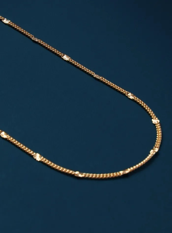 Necklaces 14k Gold Filled Curb Chain Necklace with Satellite Square Links WE ARE ALL SMITH