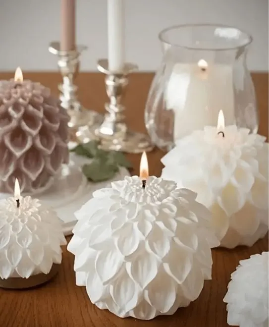 Necklaces 3D Flower Ball Silicone Mold for Candle Making Resin Art Hub