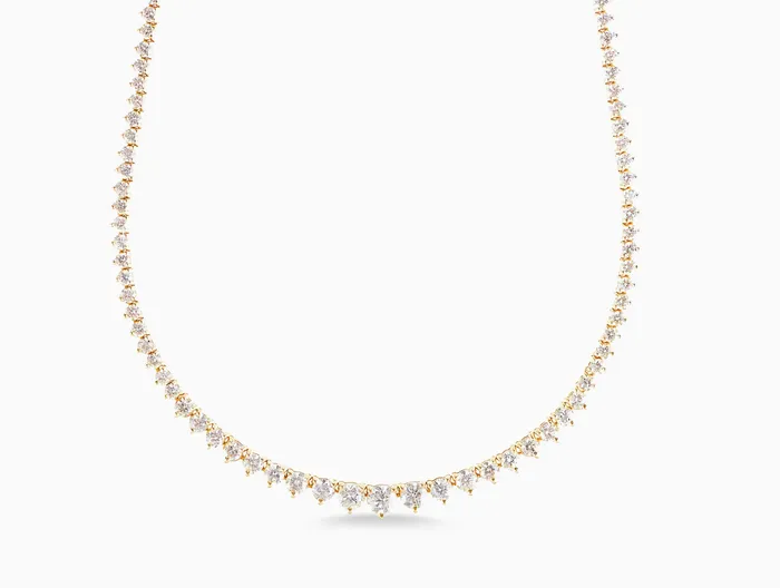 Necklaces 650ct Graduated Tennis Necklace Carbon Hyde