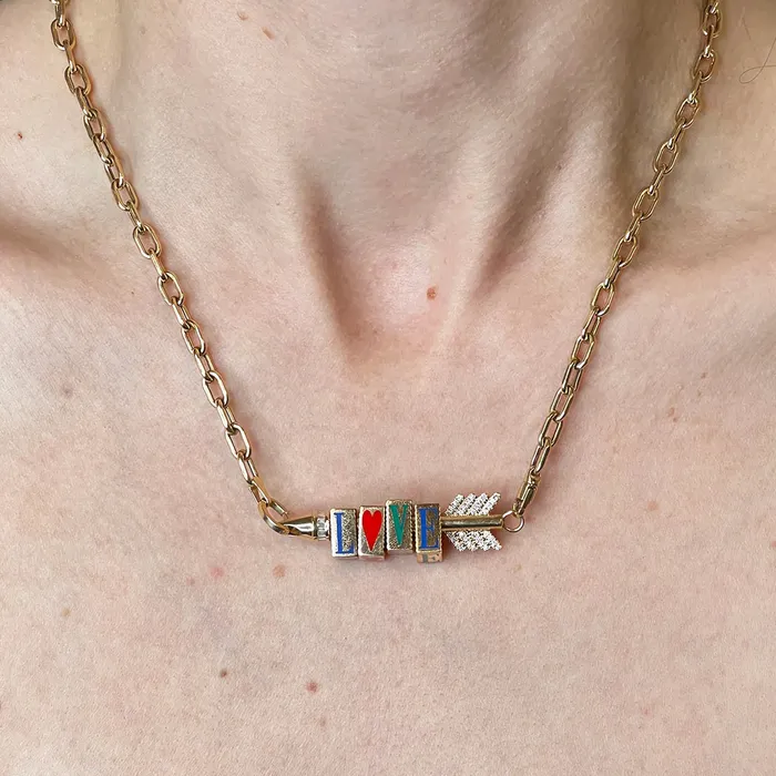 Necklaces Adina Reyter Ceramic Fluted Initial Big Bead