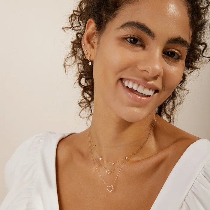 Necklaces AURELIE GI EMMA Open Diamond Heart Necklace