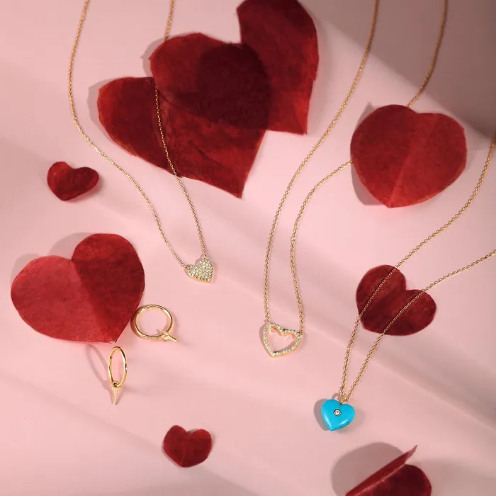Necklaces AURELIE GI EMMA Open Diamond Heart Necklace