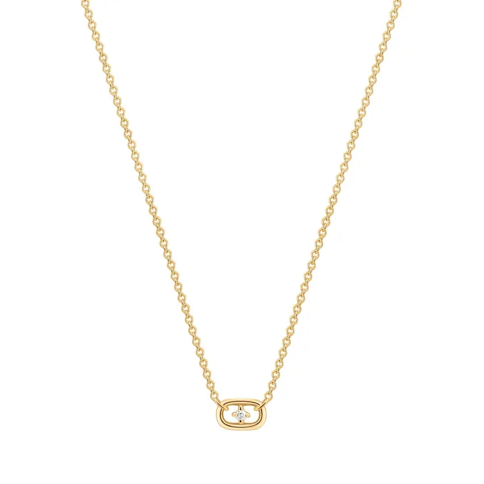 Necklaces AURELIE GI ISLA Floating Diamond Paper Clip Halo Necklace