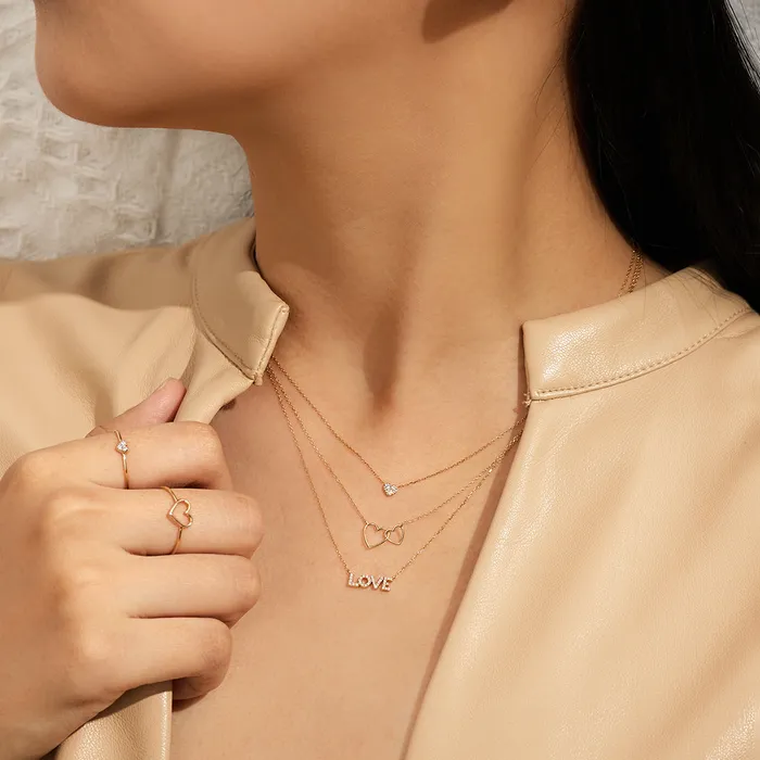 Necklaces AURELIE GI JUlLIETTE Interlocked Hearts Necklace