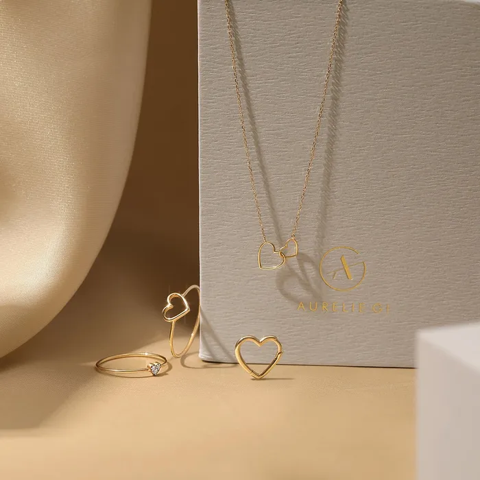 Necklaces AURELIE GI JUlLIETTE Interlocked Hearts Necklace
