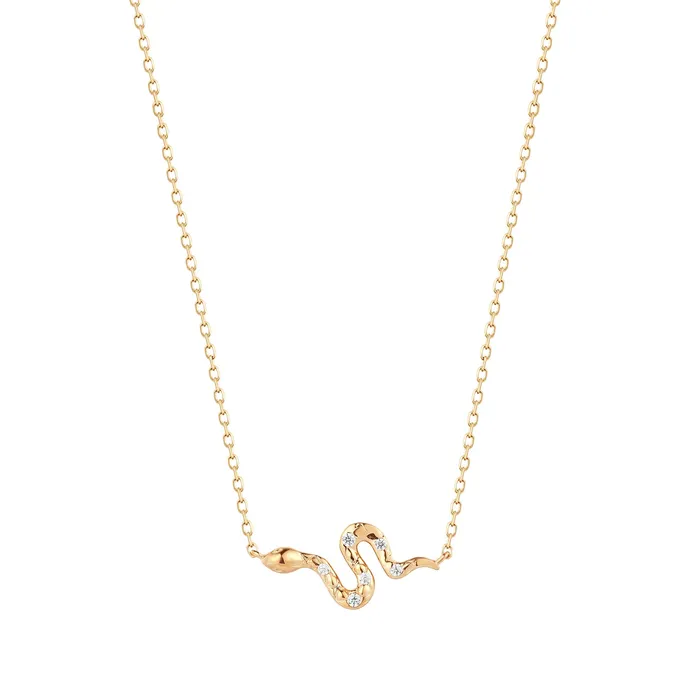 Necklaces AURELIE GI NEFERTITI Diamond Snake Necklace