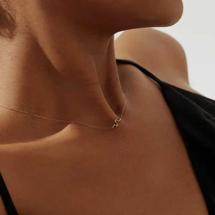 Necklaces AURELIE GI NEFERTITI Diamond Snake Necklace