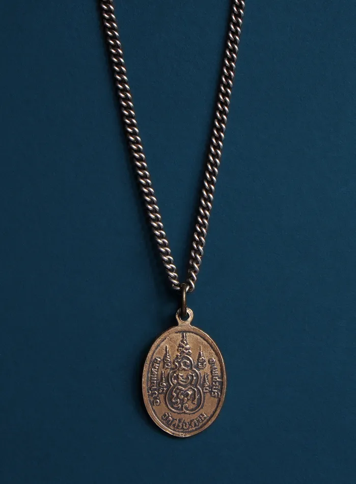 Necklaces Bronze Oval Buddha Necklace for Men WE ARE ALL SMITH Mens Jewelry Clothing