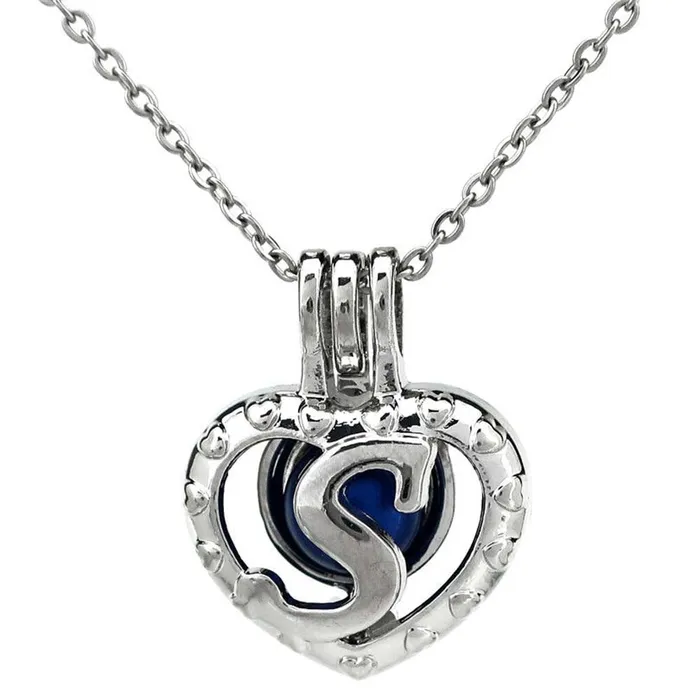 Necklaces Cage Pendant Silver Plated Letter S CPSP170S