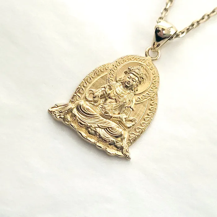 Necklaces carre dor 18k 14k gold mens buddha pendant necklace 1 Large