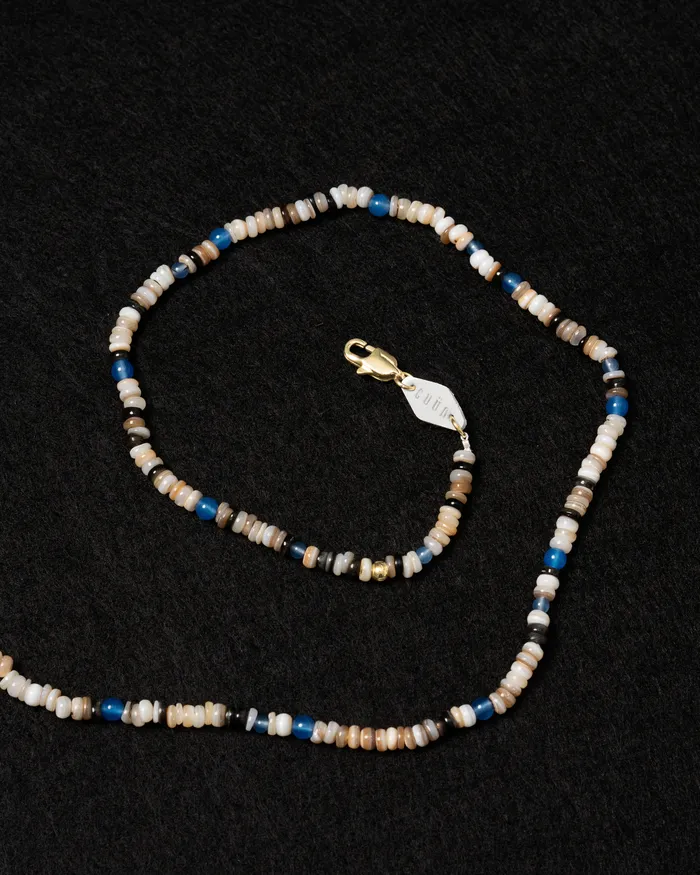 Necklaces CUN Nalu Shell Heishi Agate Beaded Necklace