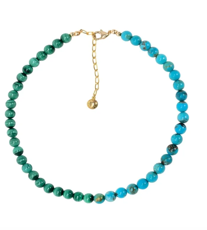 Necklaces Fry Powers Turquoise Malachite Collar Necklace