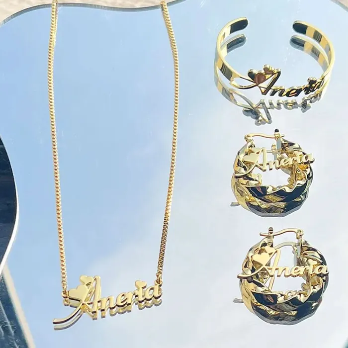 Necklaces Get Signatured Girls Personalized Jewelry Set