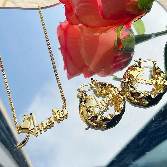 Necklaces Get Signatured Girls Personalized Jewelry Set