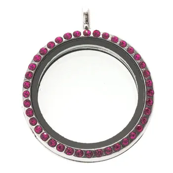 Necklaces JE0258259264265 Glass Locket Pendant Magnetic 30mm Blue Rhinestone Round Necklaces JE0258259264265 Glass Locket Pendant Magnetic 30mm Blue Rhinestone Round