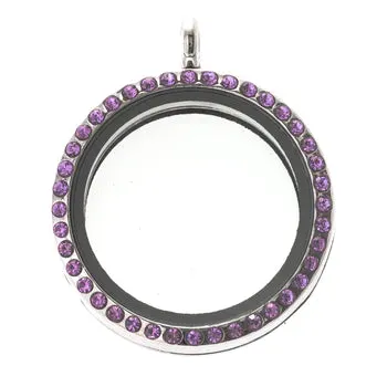 Necklaces JE0258259264265 Glass Locket Pendant Magnetic 30mm Blue Rhinestone Round Necklaces JE0258259264265 Glass Locket Pendant Magnetic 30mm Blue Rhinestone Round