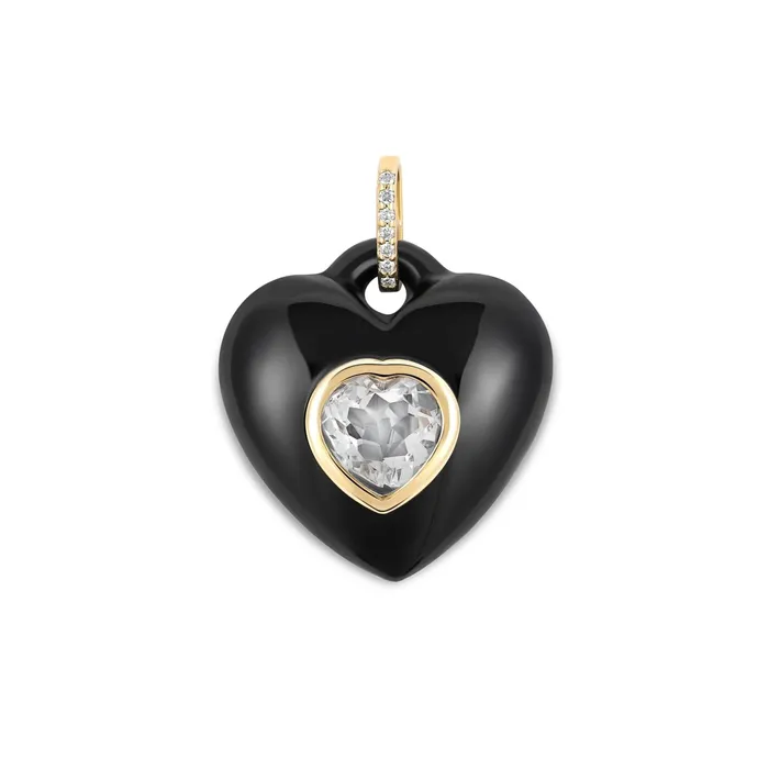 Necklaces Kate Collins Jewelry Black Onyx Stone Heart Pendant