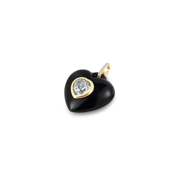 Necklaces Kate Collins Jewelry Black Onyx Stone Heart Pendant