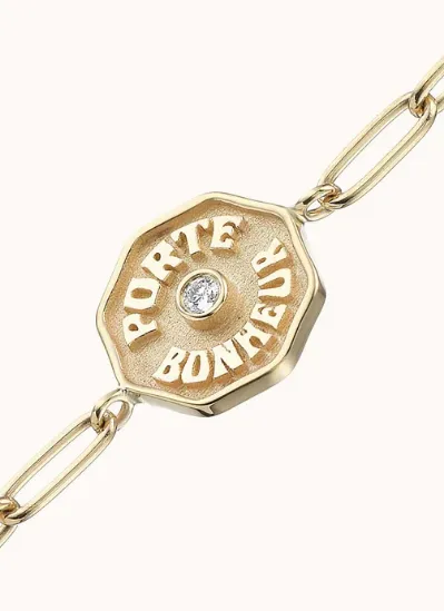 Necklaces Marlo Laz WEE PB NECKLACE RAISED GOLD WHITE DIAMOND