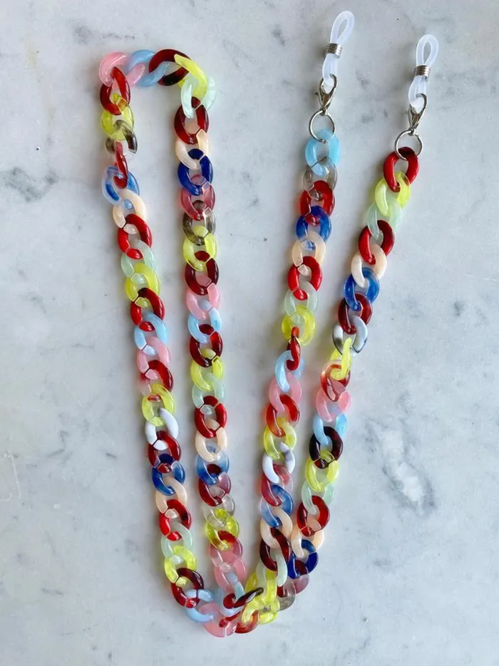Necklaces Millo Jewelry Acrylic Chunky Link Mask Chains Necklaces Millo Jewelry Acrylic Chunky Link Mask Chains