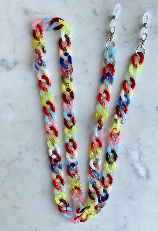 Necklaces Millo Jewelry Acrylic Chunky Link Mask Chains Necklaces Millo Jewelry Acrylic Chunky Link Mask Chains