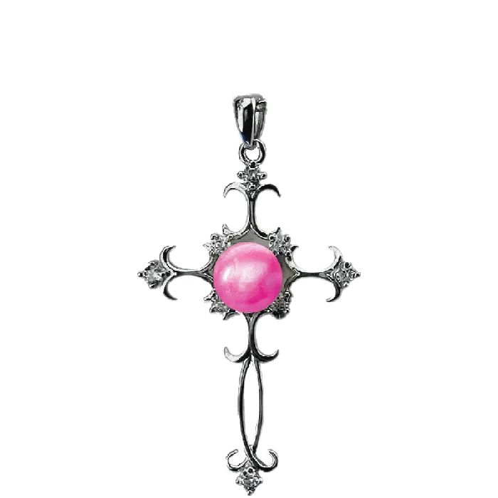Necklaces MPST032 DIY Mount Pendant 925 Sterling Silver Rhinestone Elegant Cross