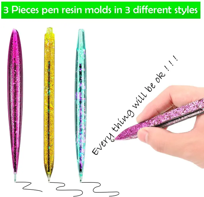 Necklaces Pen Mold Ballpoint Silicone Mold with Ink Refills Resin Art Hub