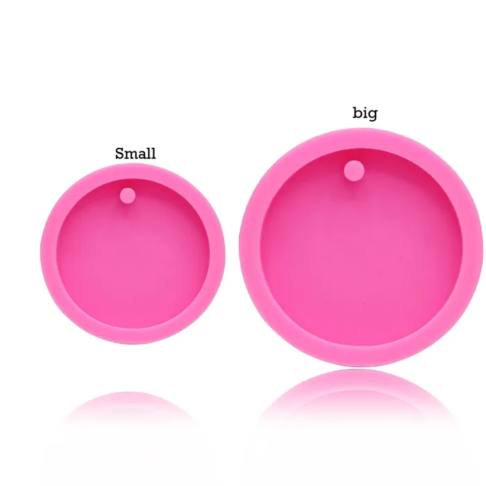 Necklaces Resin Art Hub Circle Silicone Mould with Hole Keychain and Pendants 2 variants Necklaces Resin Art Hub Circle Silicone Mould with Hole Keychain and Pendants 2 variants