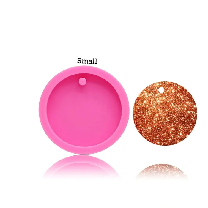 Necklaces Resin Art Hub Circle Silicone Mould with Hole Keychain and Pendants 2 variants