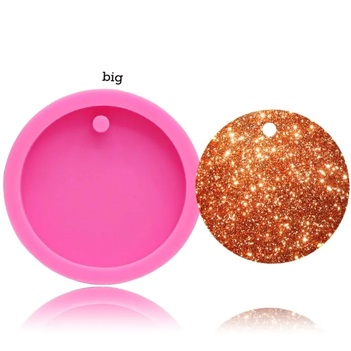 Necklaces Resin Art Hub Circle Silicone Mould with Hole Keychain and Pendants 2 variants