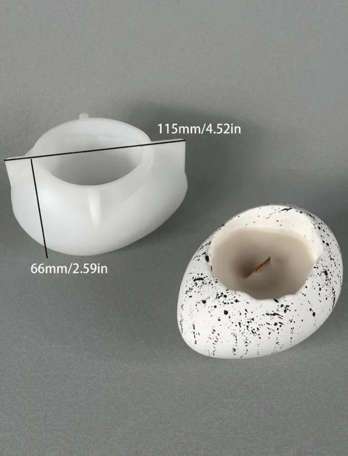 Necklaces Resin Art Hub Egg Shape Candle Holder Silicone Mold For Jesmonite