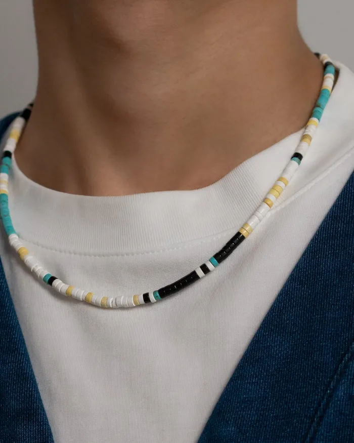 Necklaces Seiun Turquenite Howlite Japanese Beaded Necklace CUN