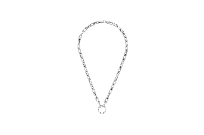Necklaces Shylee Rose Open Link Chain Necklace with Solid Gold Charm Ring Holder